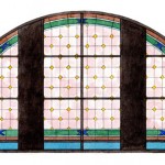 bozzetto preparatorio grande vetrata cm. 800 x 400 