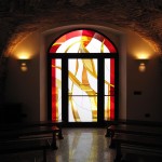 Vetrata dello Spirito Santo, Vetrate artistiche in vetro soffiato, cattedrale e sabbiato  cm. 200 x 280