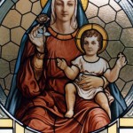 vetrata istoriata in vetro soffiato dipinto a grisaille e cattedrale