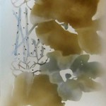 Divisoria n.1: cristallo satinato dipinto a grisaille e cotto a gran fuoco cm. 70 x 200 